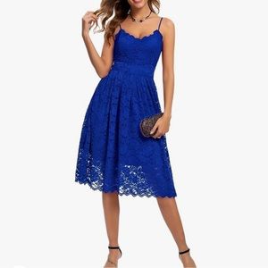 Bright blue lace dress